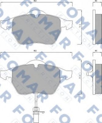 Комплект тормозных колодок, дисковый тормоз FO 668681 FOMAR Friction