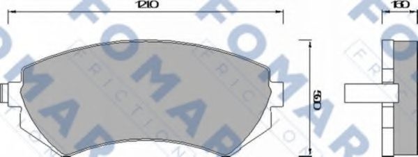 Комплект тормозных колодок, дисковый тормоз FO 679481 FOMAR Friction