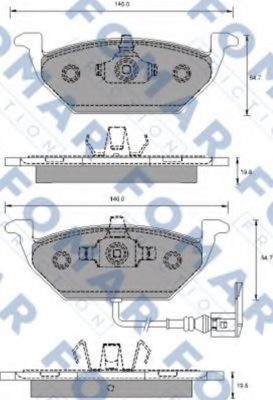 Комплект тормозных колодок, дисковый тормоз FO 687781 FOMAR Friction