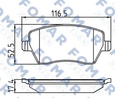 Комплект тормозных колодок, дисковый тормоз FO 921181 FOMAR Friction