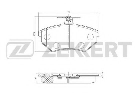 Комплект тормозных колодок, дисковый тормоз BS-1098 ZEKKERT