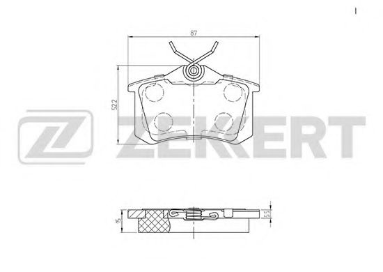 Комплект тормозных колодок, дисковый тормоз BS-1127 ZEKKERT