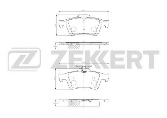 Комплект тормозных колодок, дисковый тормоз BS-1600 ZEKKERT