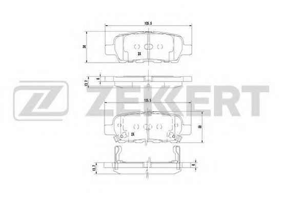 Комплект тормозных колодок, дисковый тормоз BS-1823 ZEKKERT