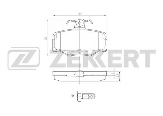 Комплект тормозных колодок, дисковый тормоз BS-2272 ZEKKERT