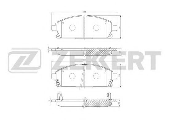 Комплект тормозных колодок, дисковый тормоз BS-2316 ZEKKERT