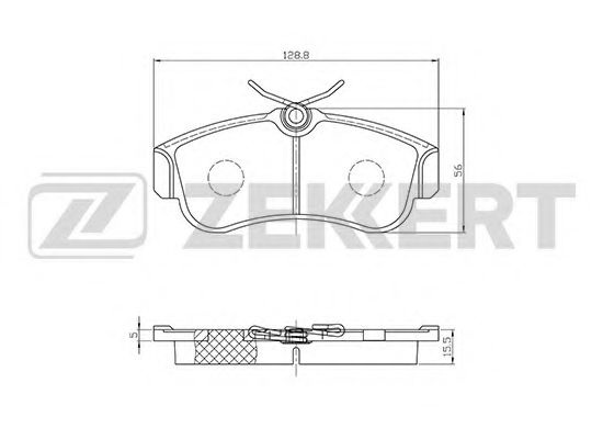 Комплект тормозных колодок, дисковый тормоз BS-2805 ZEKKERT