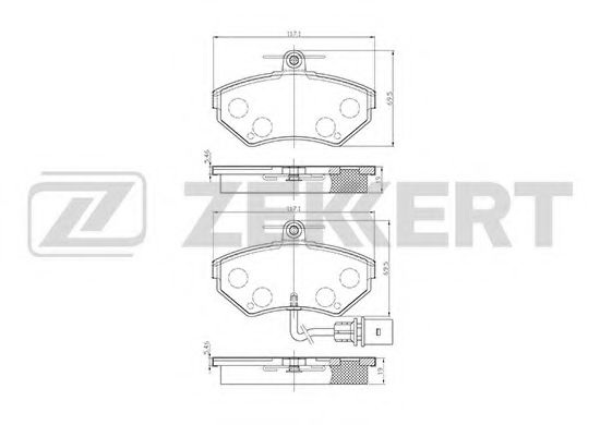Комплект тормозных колодок, дисковый тормоз BS-2827 ZEKKERT