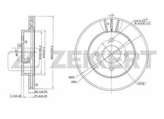 Тормозной диск BS-5672 ZEKKERT