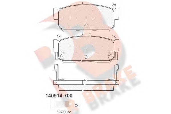Комплект тормозных колодок, дисковый тормоз RB0914-700 R BRAKE