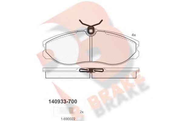 Комплект тормозных колодок, дисковый тормоз RB0933-700 R BRAKE