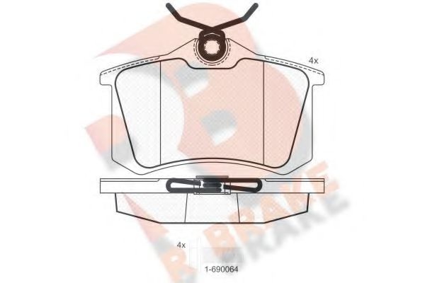 Комплект тормозных колодок, дисковый тормоз RB0697-703 R BRAKE