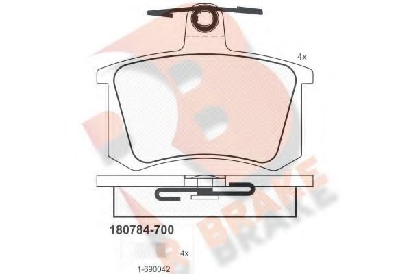 Комплект тормозных колодок, дисковый тормоз RB0784-700 R BRAKE