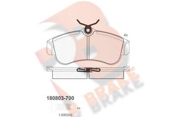 Комплект тормозных колодок, дисковый тормоз RB0803-700 R BRAKE
