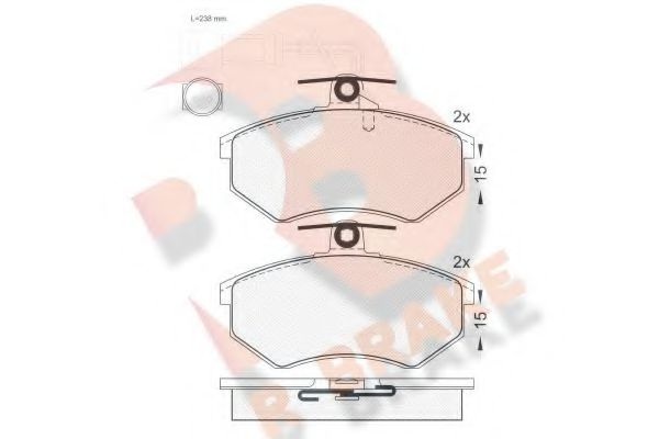 Комплект тормозных колодок, дисковый тормоз RB0836 R BRAKE