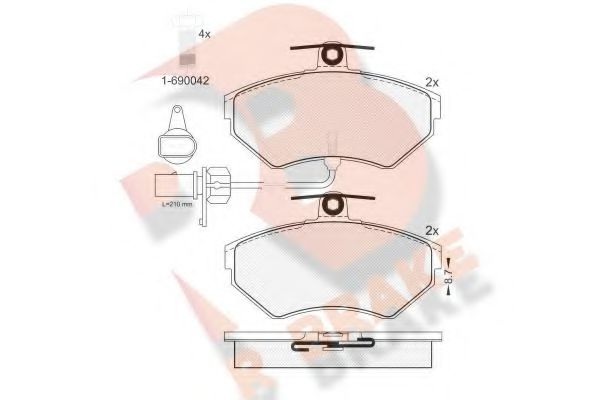 Комплект тормозных колодок, дисковый тормоз RB1157-203 R BRAKE