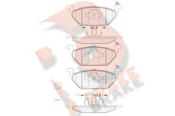 Комплект тормозных колодок, дисковый тормоз RB1349 R BRAKE