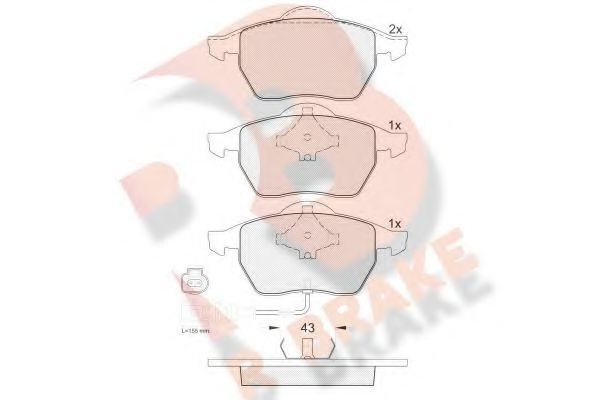 Комплект тормозных колодок, дисковый тормоз RB1396 R BRAKE