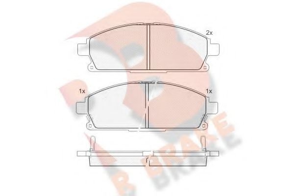 Комплект тормозных колодок, дисковый тормоз RB1521 R BRAKE
