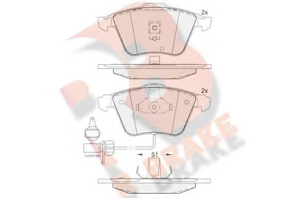 Комплект тормозных колодок, дисковый тормоз RB1531 R BRAKE