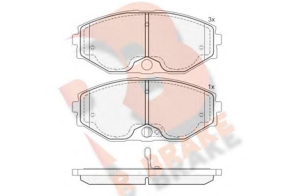 Комплект тормозных колодок, дисковый тормоз RB1569 R BRAKE
