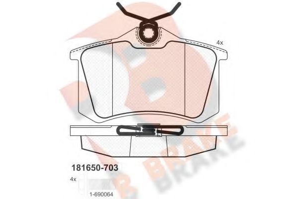 Комплект тормозных колодок, дисковый тормоз RB1650-703 R BRAKE
