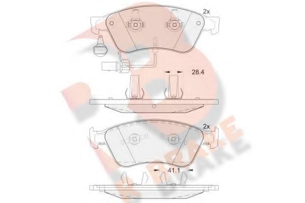 Комплект тормозных колодок, дисковый тормоз RB1725 R BRAKE
