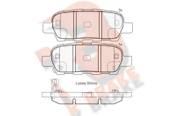 Комплект тормозных колодок, дисковый тормоз RB1838 R BRAKE